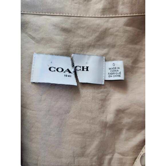 Coach 1941 Dress Cotton Tie Waist Utility Shirt Trench Coat Dress 0 - Picture 10 of 11